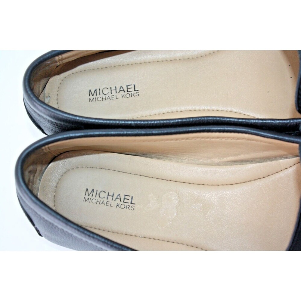 MICHAEL KORS Everett Black Pebbled Loafer Leather Slip-On Women's Shoes Sz 8.5M - Picture 7 of 10
